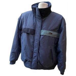 Woolrich Mens Blue Retro Ski Puffer Banded Jacket Coat Size Large / XL
